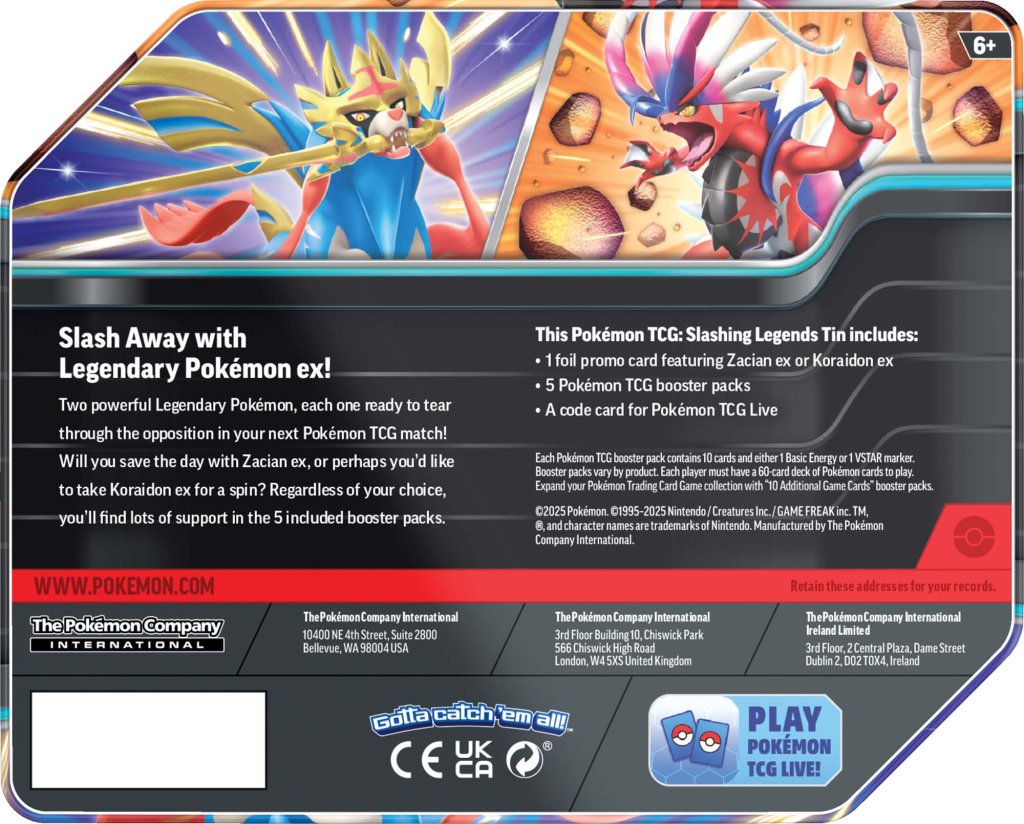 Pokémon TCG Slashing Legends Tin