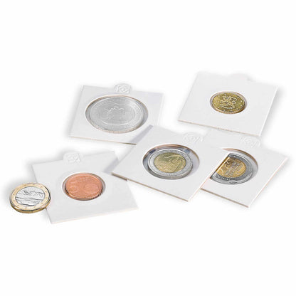 Lighthouse MATRIX Coin Holders, White Self Adhesive Pack of 25