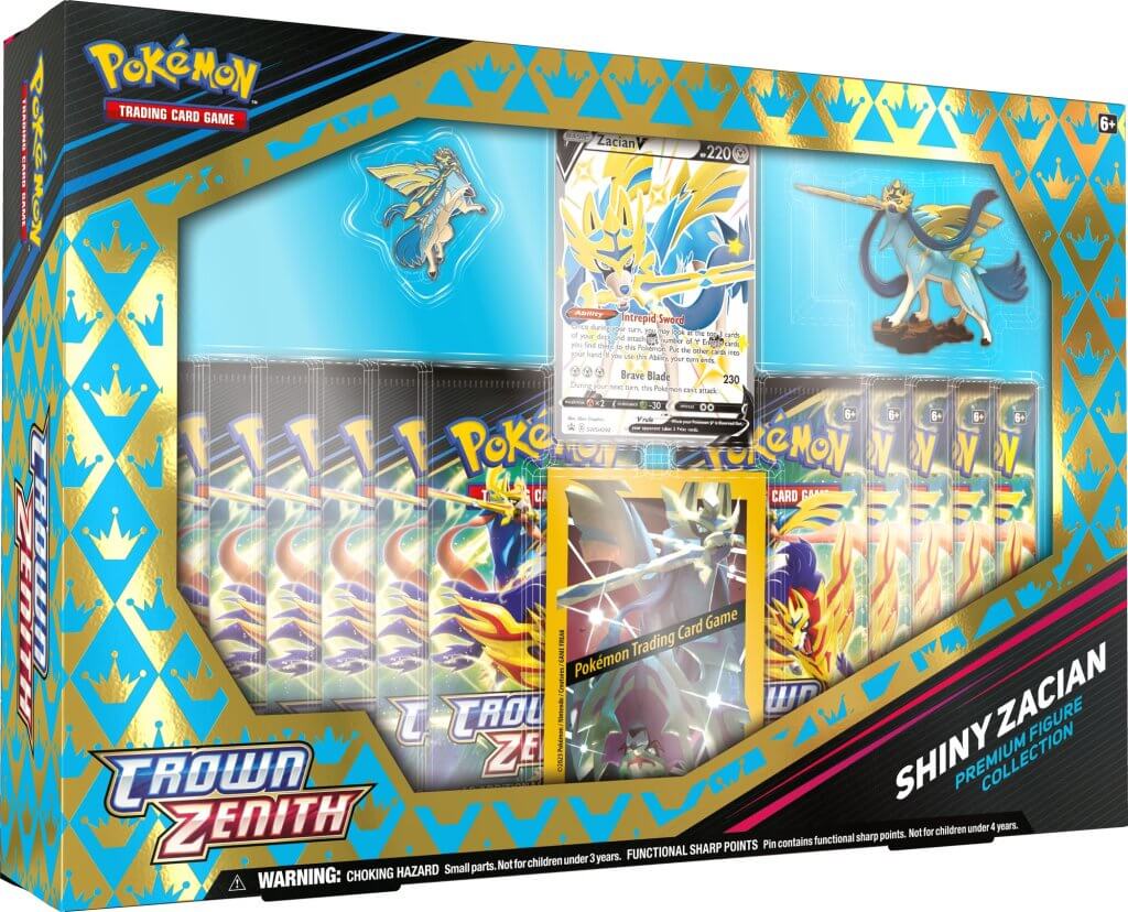 POKÉMON TCG Crown Zenith Shiny Zacian / Zamazenta Figure Box