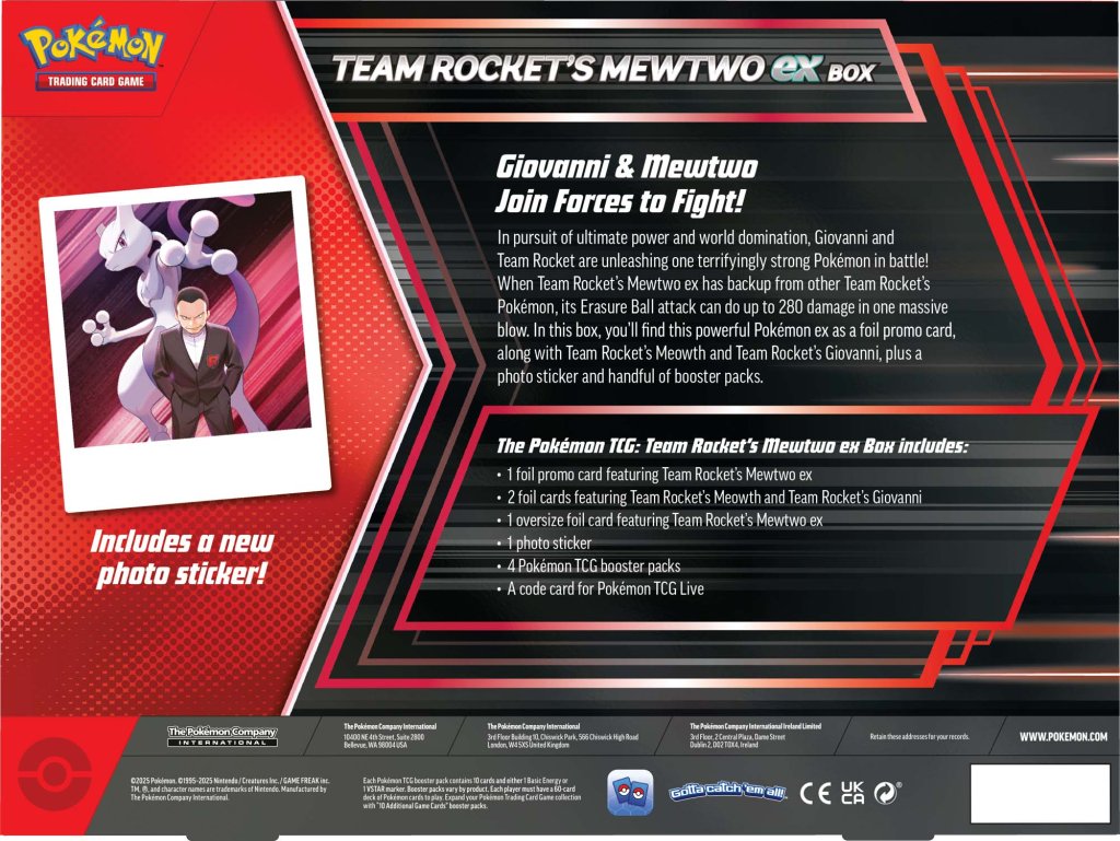 Pokemon TCG Team Rocket's Mewtwo ex Box